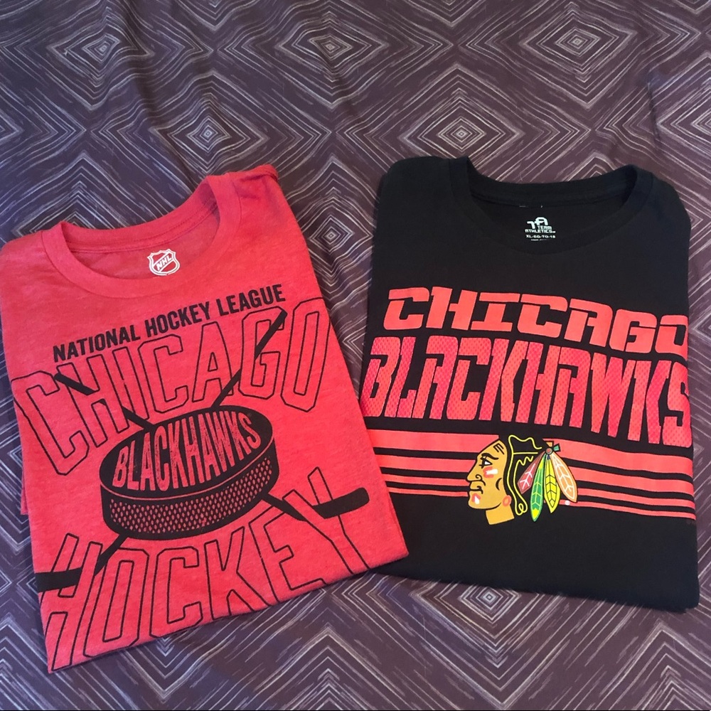Lot of Boys Chicago Black Hawks Shirts, Size XL